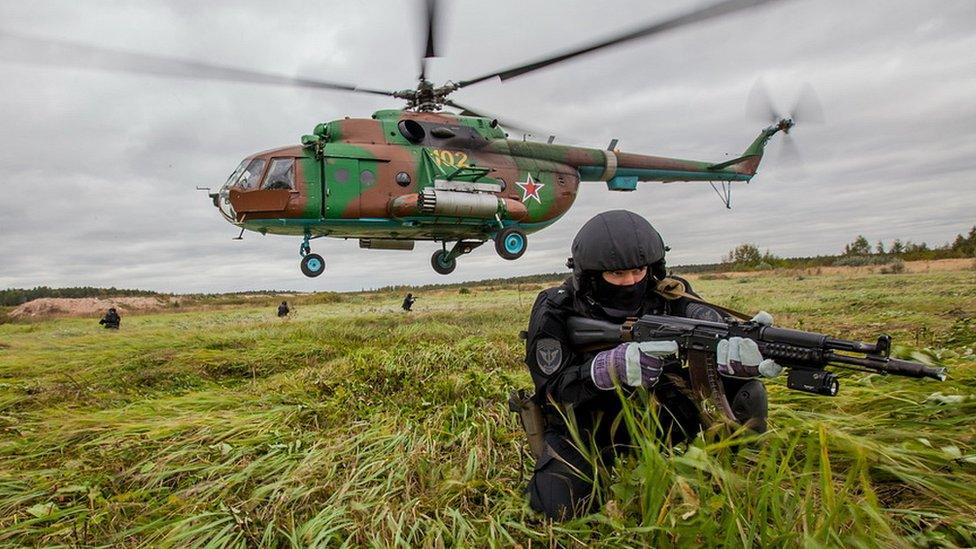 Sobr troops on National Guard exercise