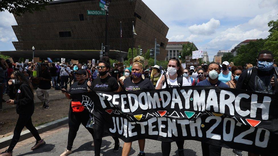 A protest in Washington, DC