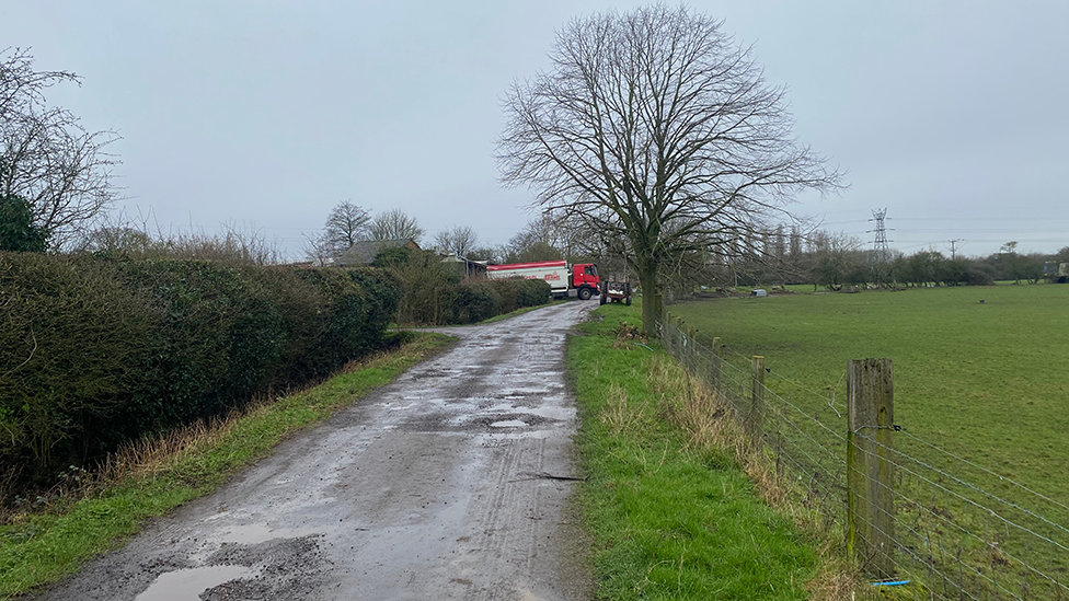 Land to the right earmarked for the solar farm