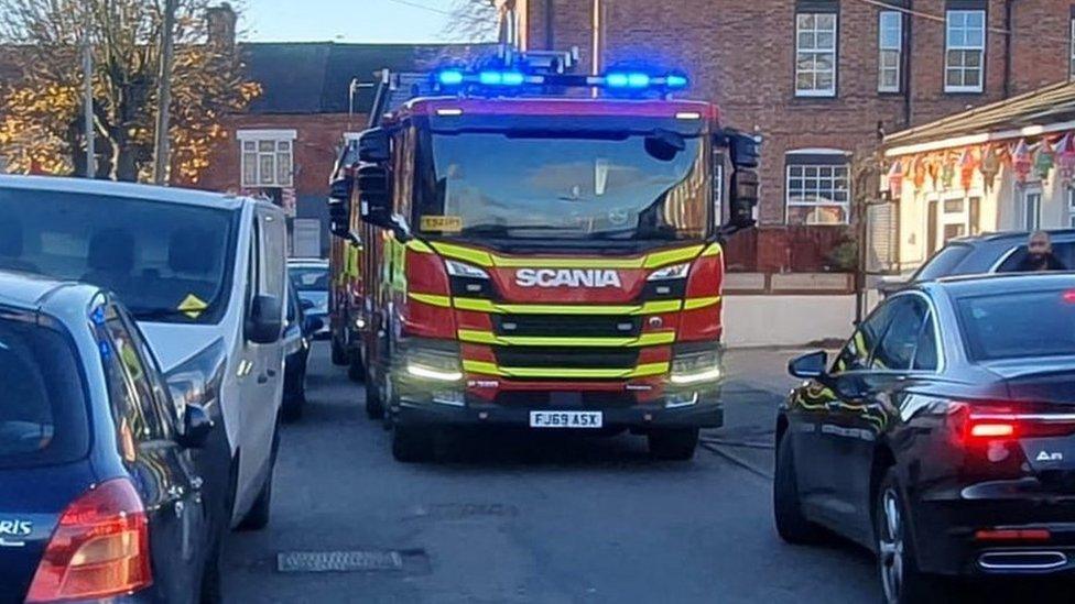 Fire engine unable to get through