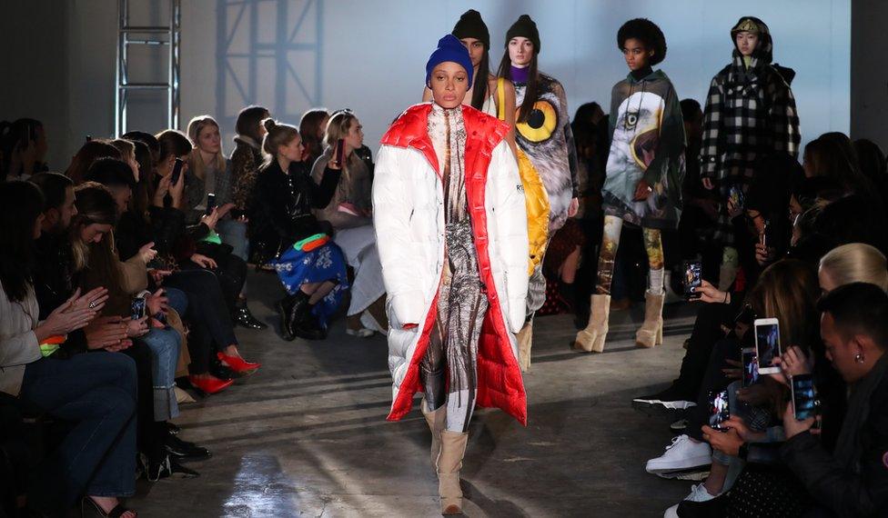 Adwoa on the runway for R13 at New York Fashion Week in February