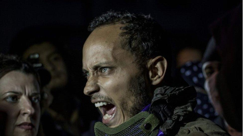 This file photo taken on July 13, 2017 shows Venezuelan police officer Oscar Perez participating in an anti-government protest in Caracas on July 13, 2017.