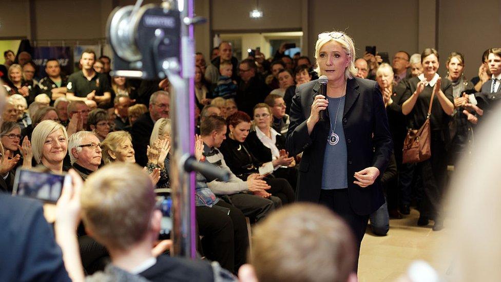 French far-right party National Front leader Marine Le Pen