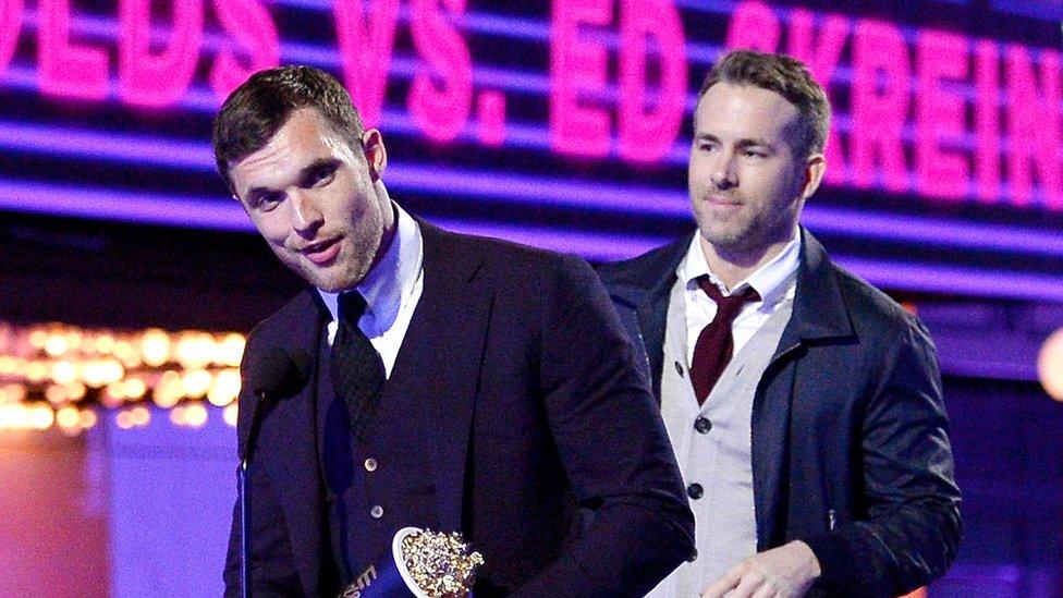 Ed Skrein (left) with his Deadpool co-star Ryan Reynolds