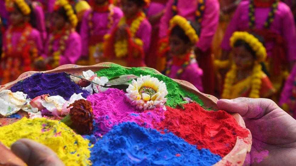 Children-and-young-people-celebrating-Holi