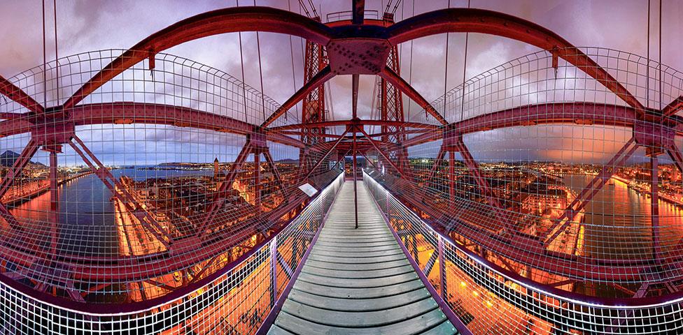 The Bizkaia Bridge in Bilbao, Spain