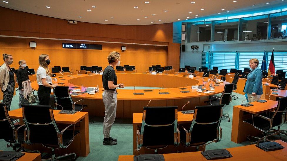 Greta Thunberg meeting Chancellor Merkel