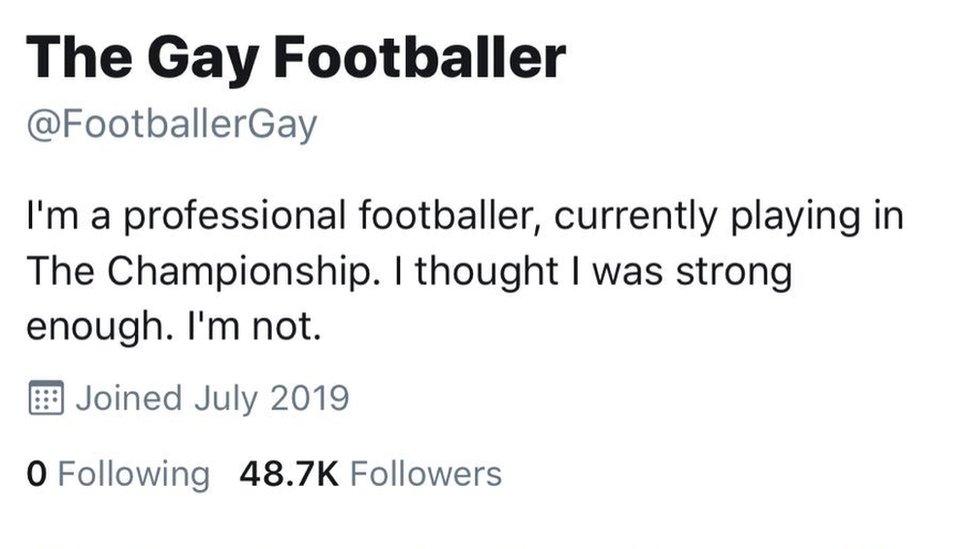 Gay Footballer Twitter account