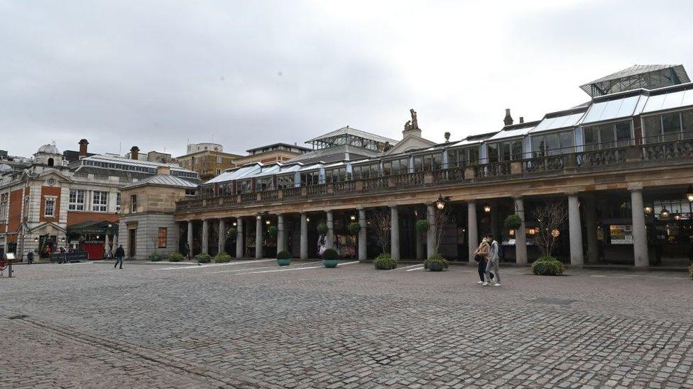 A near-empty Covent Garden in London