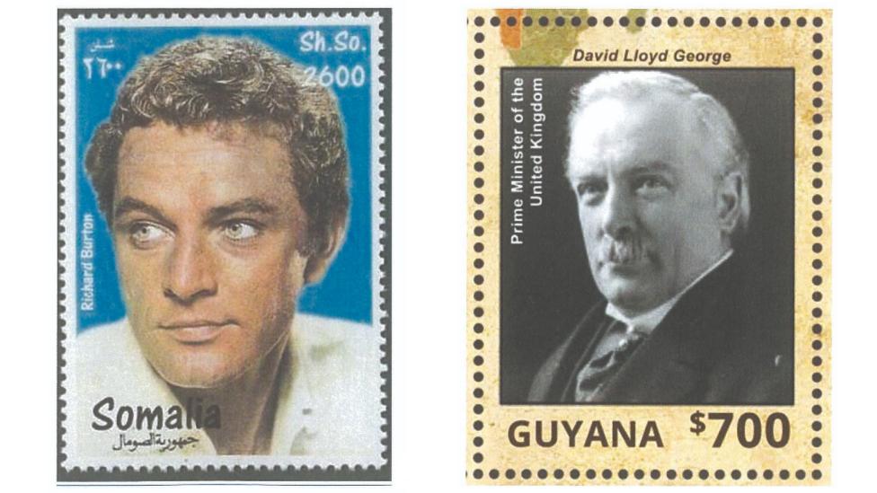 Stamp Richard Burton a stamp David Lloyd-George