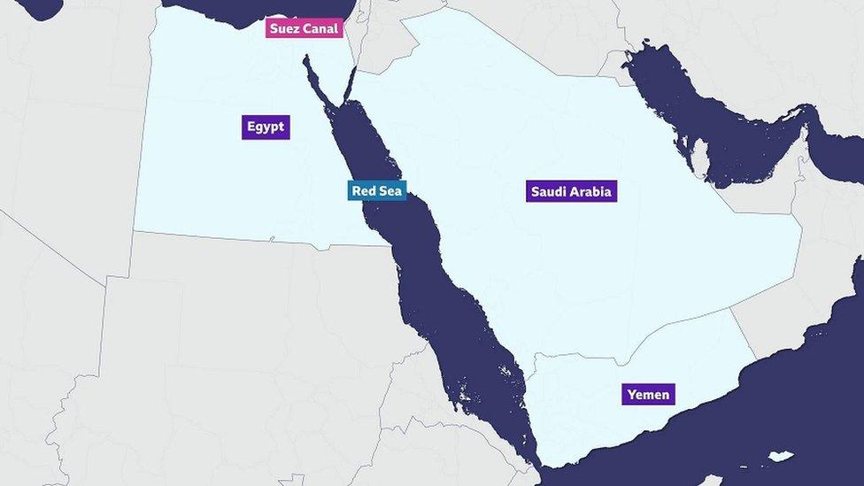 Map of Yemen and the Middle East