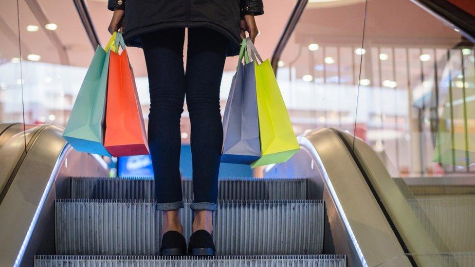 Shopper in a mall