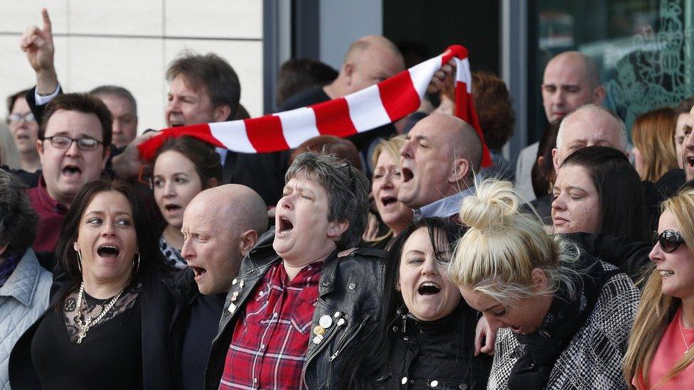 Hillsborough families sing outside court