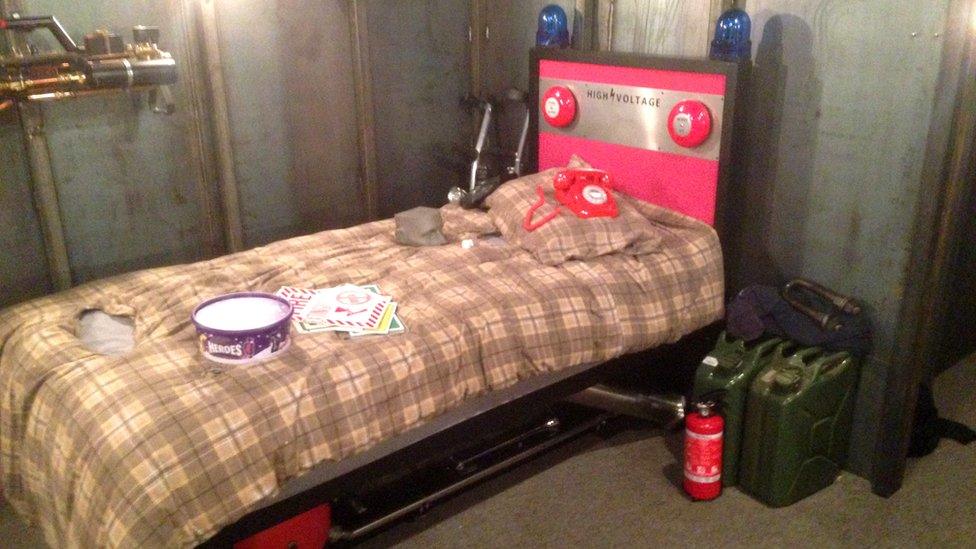 Colin Furze's ejector bed in the bunker