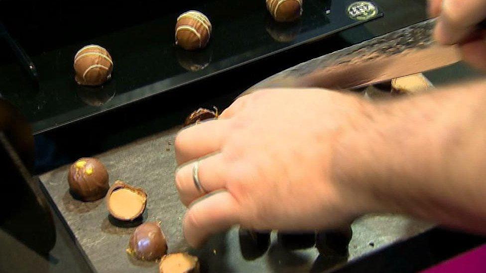 Chocolates on display