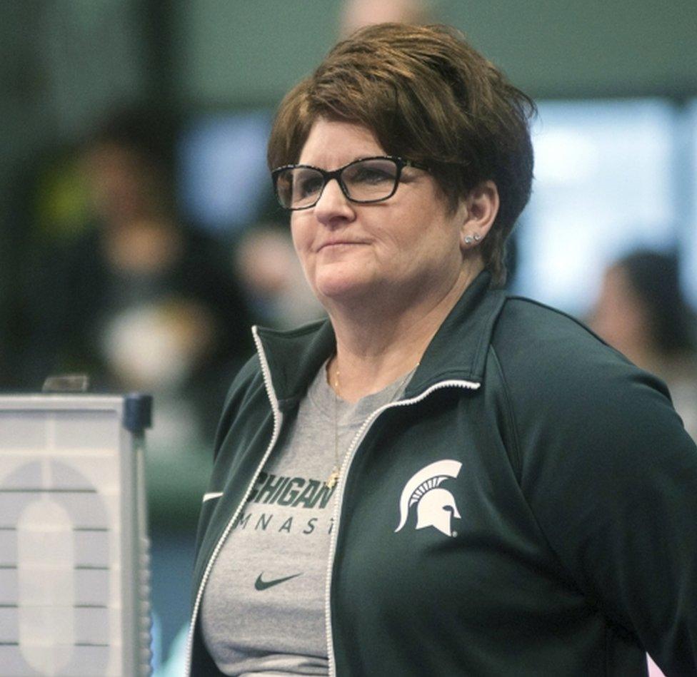 MSU coach Kathie Klages, who quit abruptly earlier this week after being named in several lawsuits