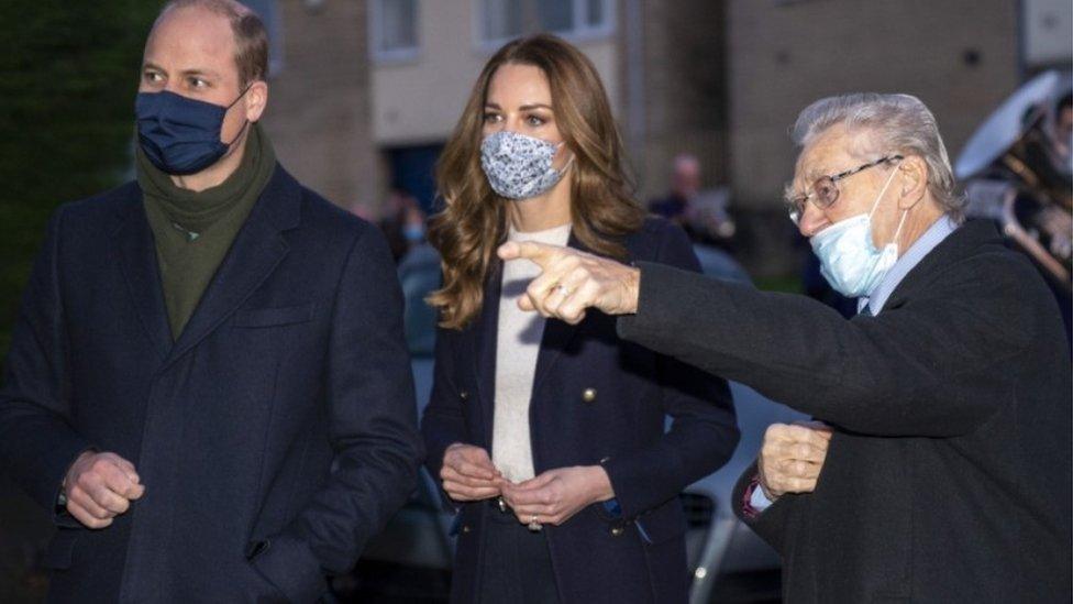 Prince William and Kate Middleton with Len Gardner