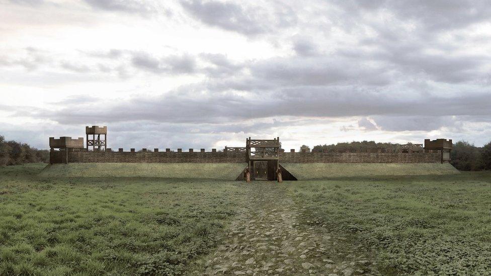 The plans include a life-size Roman fort