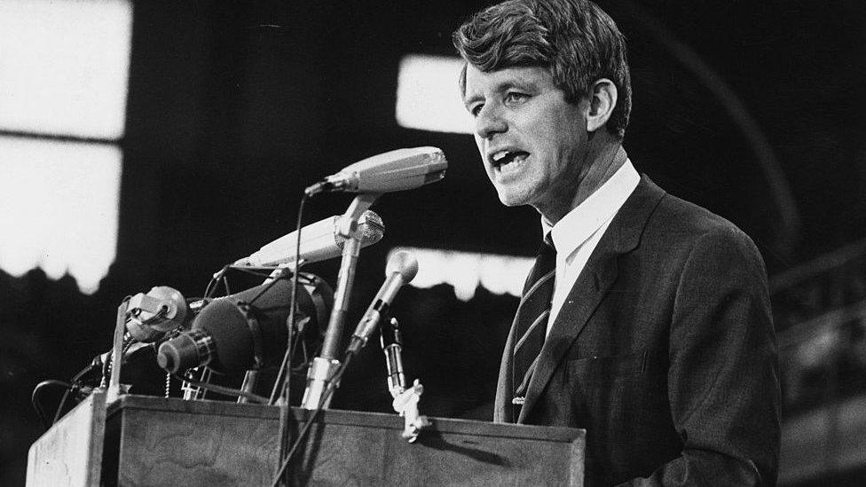 RFK giving a speech