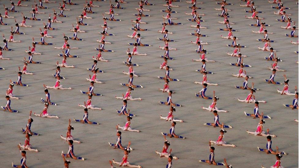 Children doing a gymnastics performance