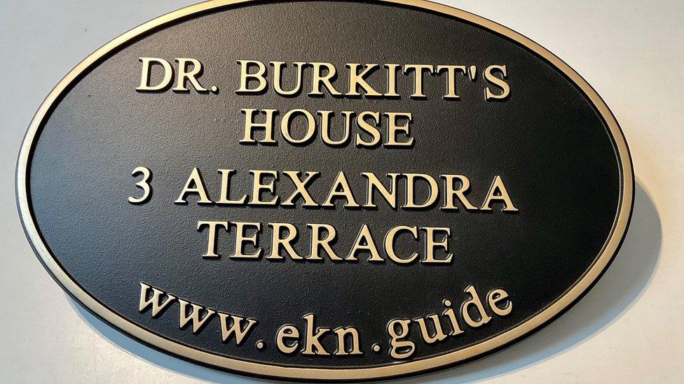 Plaque on Dr Burkitt's house