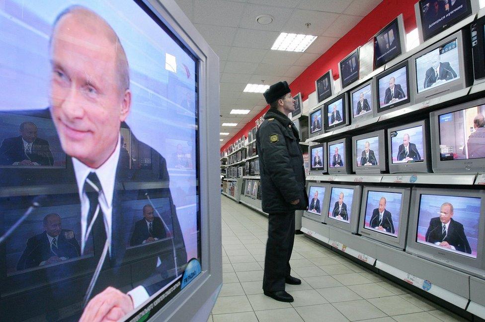 President Putin on Russian TV, 2007 file pic