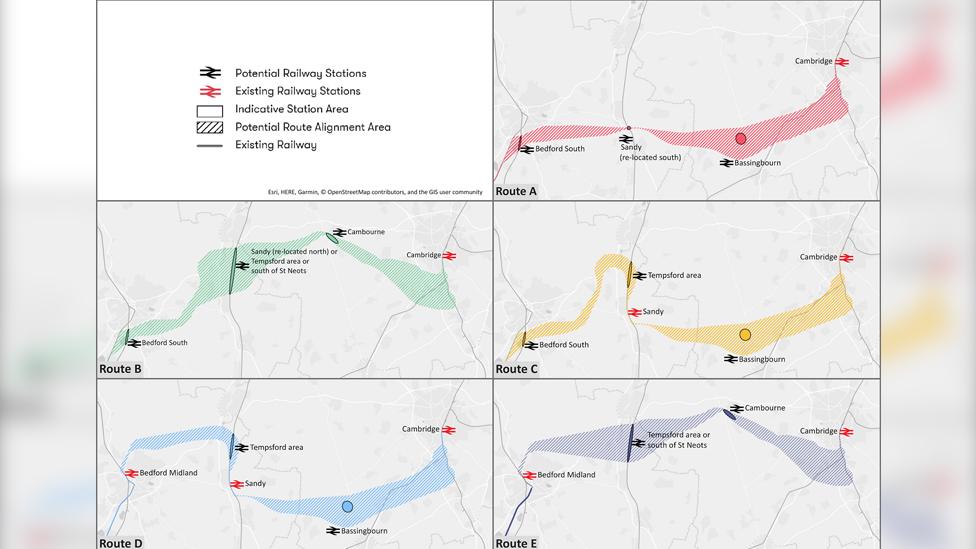 East-West Rail routes