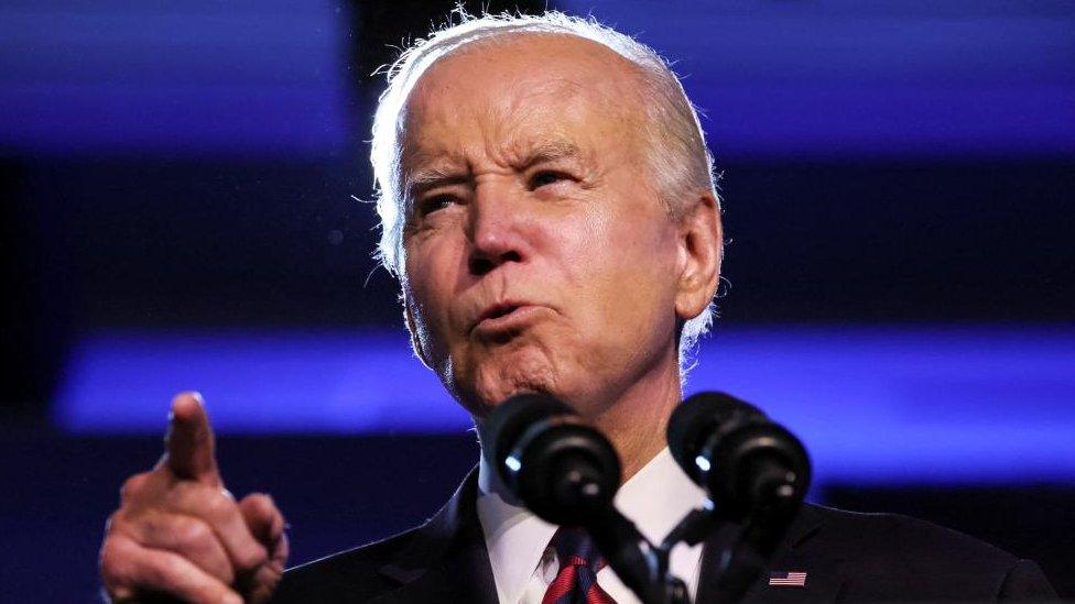 US President Joe Biden speaks to United Auto Workers members at the UAW's Community Action Program (CAP) legislative conference in Washington, U.S., January 24, 2024.