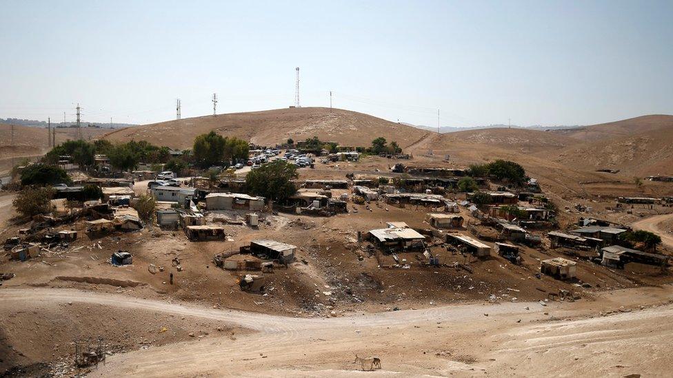 General view of the Bedouin village of Khan al-Ahmar, in the occupied West Bank (5 September 2018)