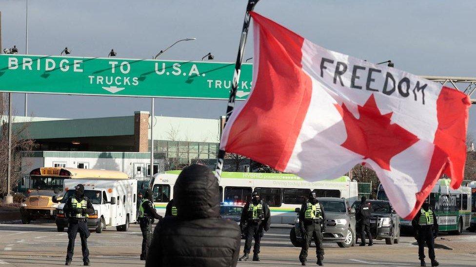 Protester in Windsor