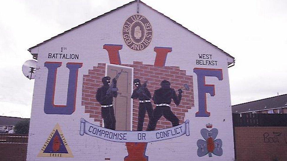 UVF mural in Shankill, Belfast, 1999