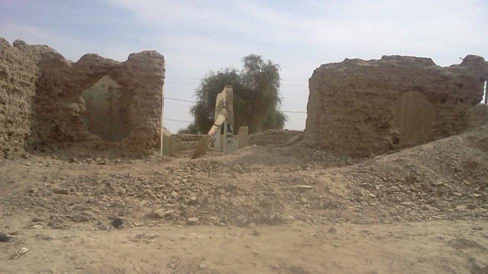 Remains of a destroyed shrine