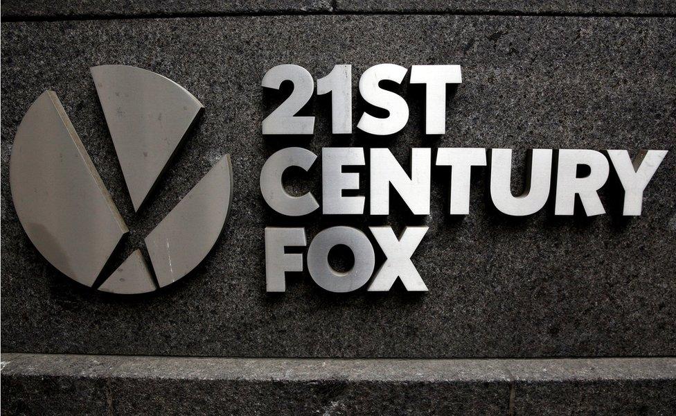 The 21st Century Fox logo is seen outside the News Corporation headquarters in Manhattan, New York, U.S., April 29, 2016