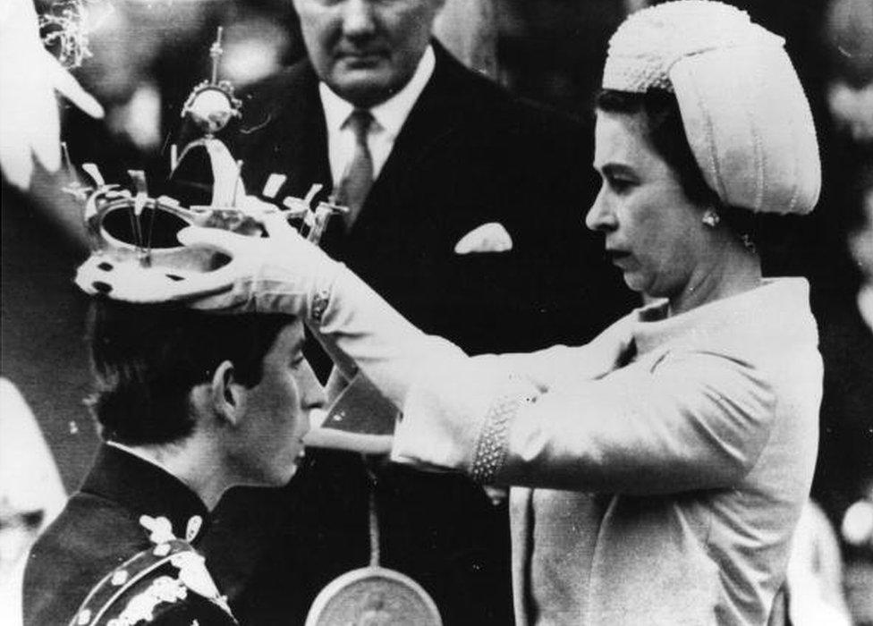 The investiture of Prince Charles in 1969