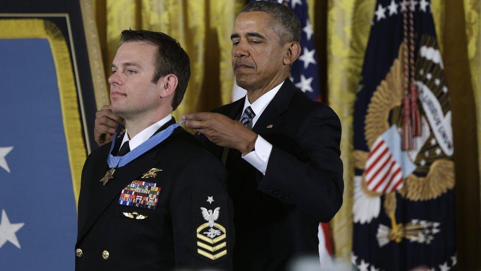 President Obama awards Edward Byers the Medal of Freedom