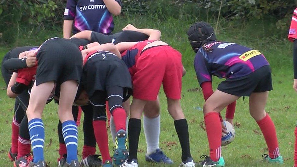 Paignton Rugby Club's under-10 rugby side training