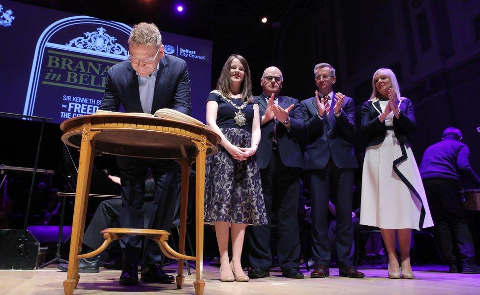 The star was honoured by Belfast City Council at the Ulster Hall