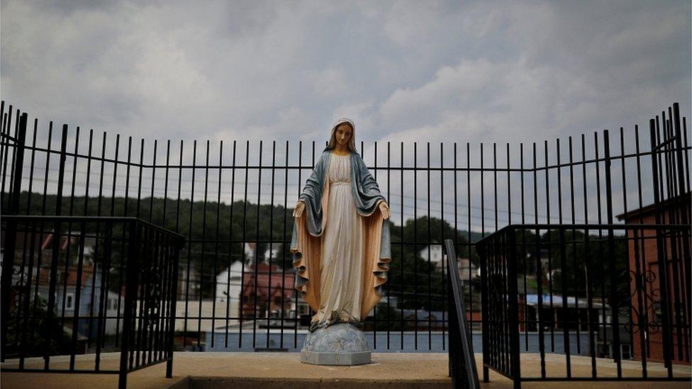 Statue of Virgin Mary at Pennsylvania church