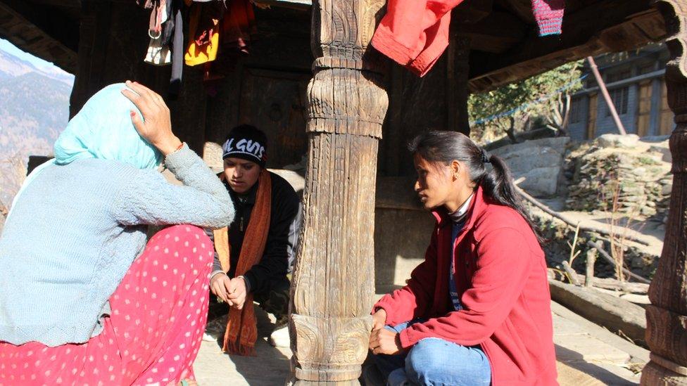 Mamta Rawat at a village home