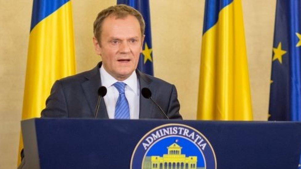 European Council President Donald Tusk in Romania