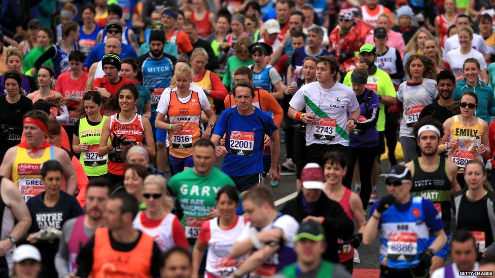 Runners at the London Marathon