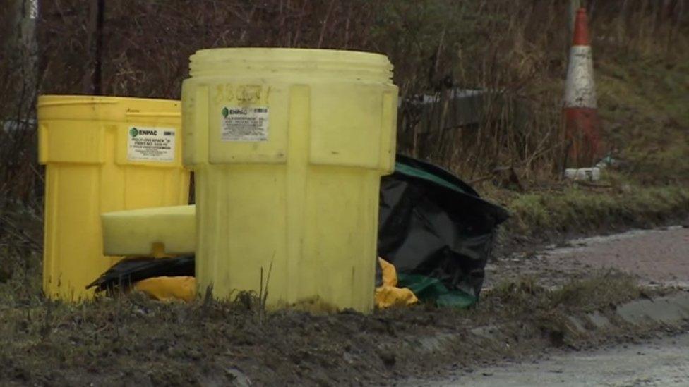 Containers at the roadside