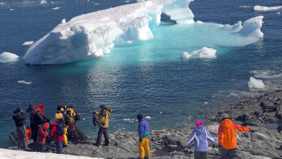 Tourists in Antarctica