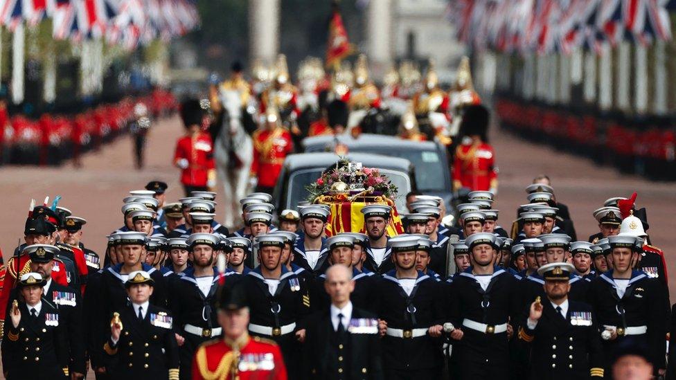 The procession after the Queen's funeral