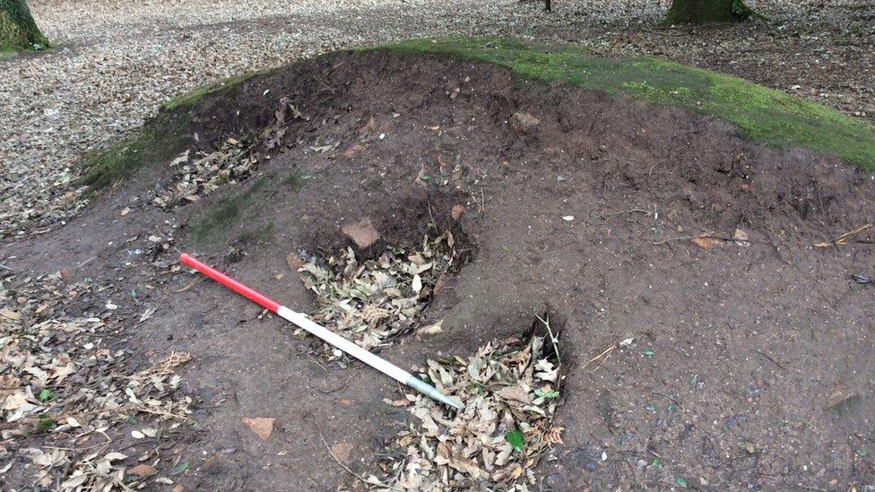 Damage to the dolmen