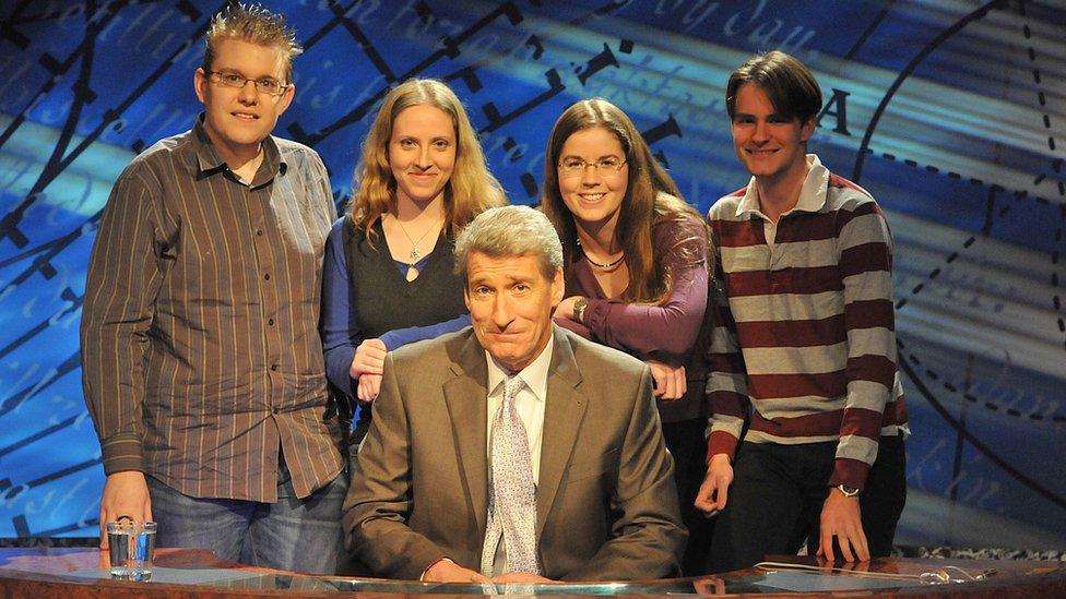 Jeremy Paxman with Gail Trimble's team