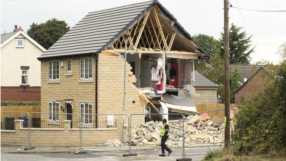 House struck by lorry in Barnsley