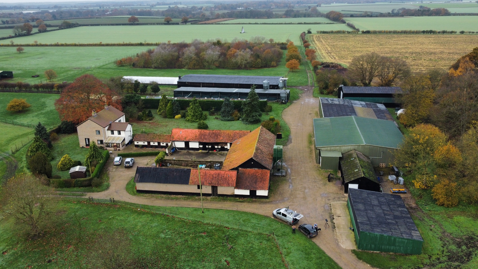 drone view of farm