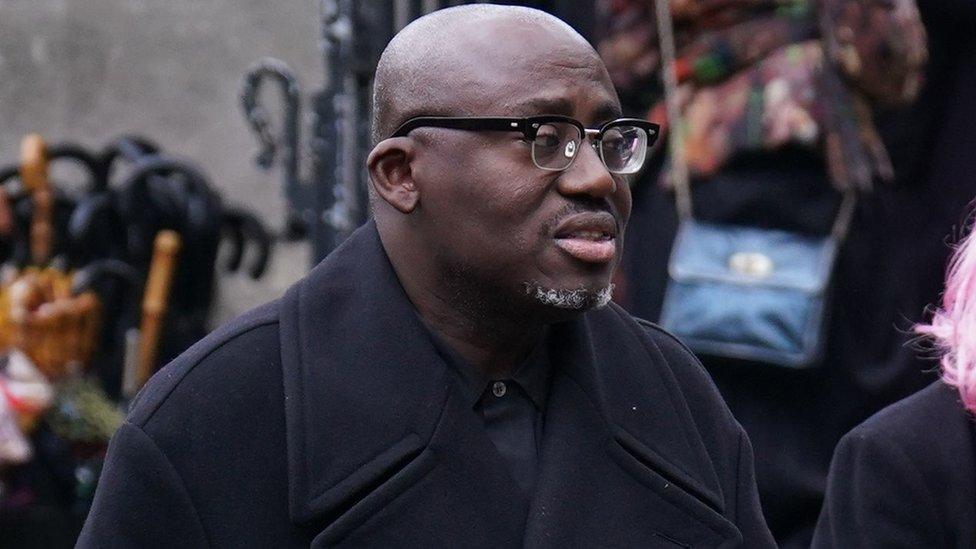 Edward Enninful, editor-in-chief of British Vogue, arrives for a memorial service to honour and celebrate the life of fashion designer Dame Vivienne Westwood at Southwark Cathedral, London