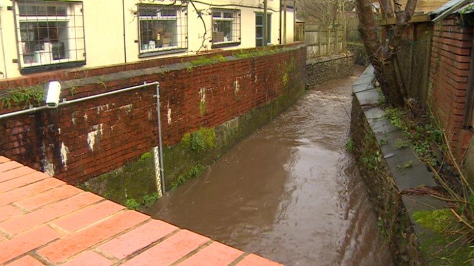 Homes by a brook in Rhiwbina